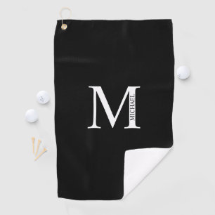 Monogramme personnalisé et nom serviette de golf