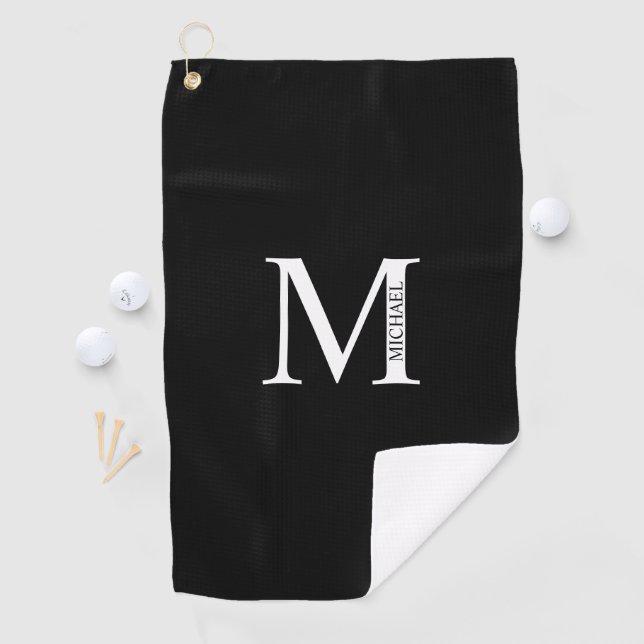 Monogramme personnalisé et nom serviette de golf (En situation)