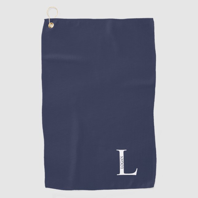Monogramme personnalisé et nom serviette de golf (Devant)