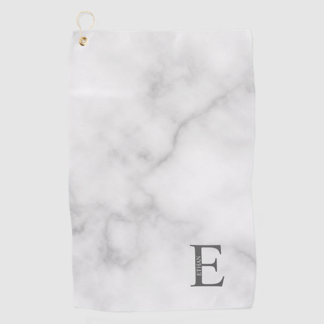 Monogramme personnalisé et nom serviette de golf (Devant)