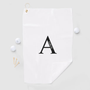 Monogramme personnalisé et nom serviette de golf