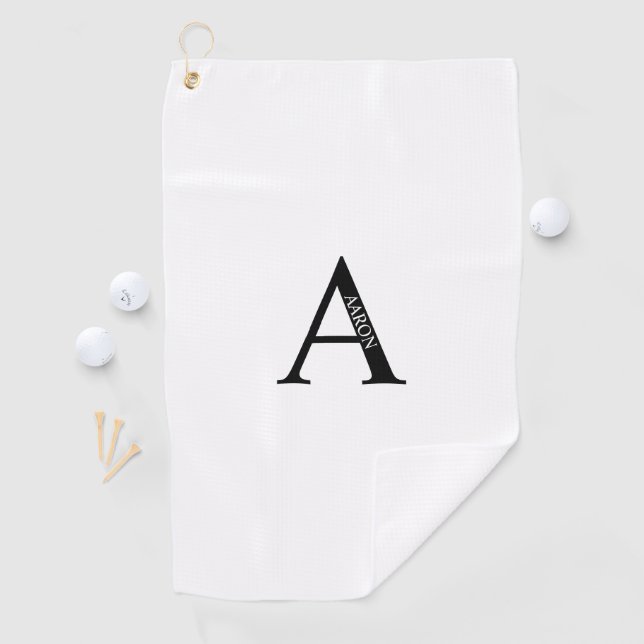 Monogramme personnalisé et nom serviette de golf (En situation)