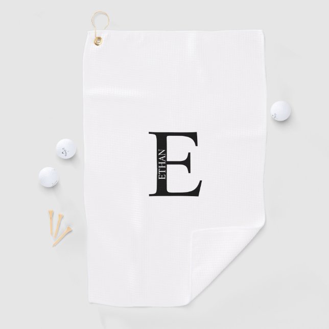 Monogramme personnalisé et nom serviette de golf (En situation)
