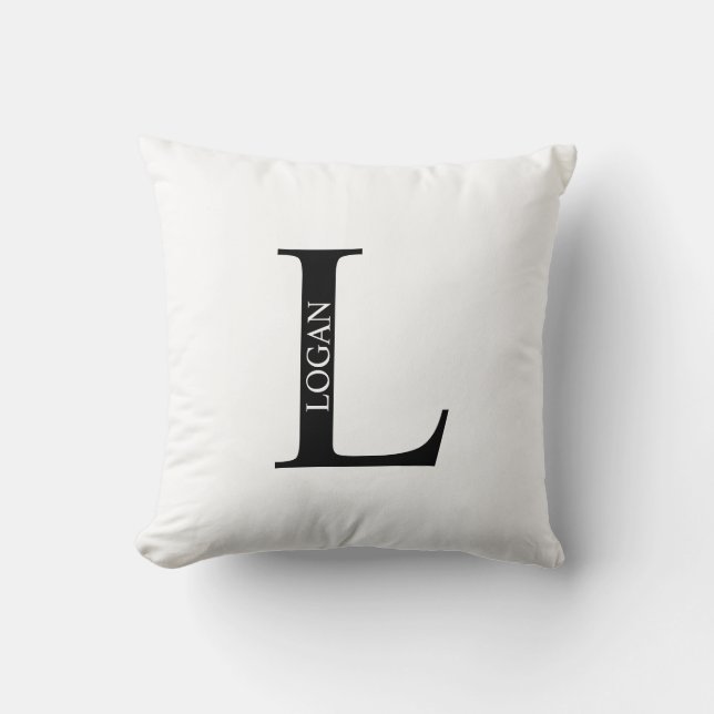 Monogramme personnalisé et oreiller à lancer de no (Recto)