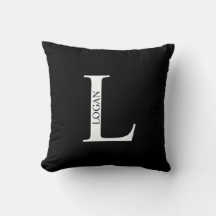 Monogramme personnalisé et oreiller à lancer de no