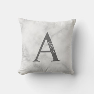 Monogramme personnalisé et oreiller à lancer de no
