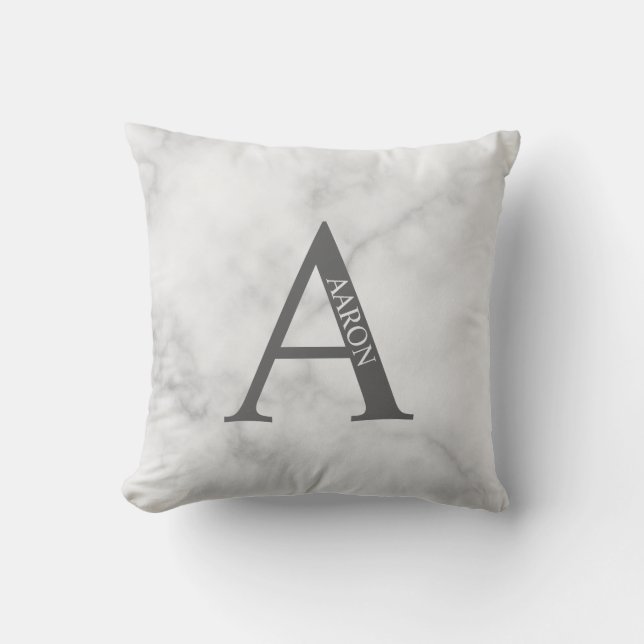 Monogramme personnalisé et oreiller à lancer de no (Recto)