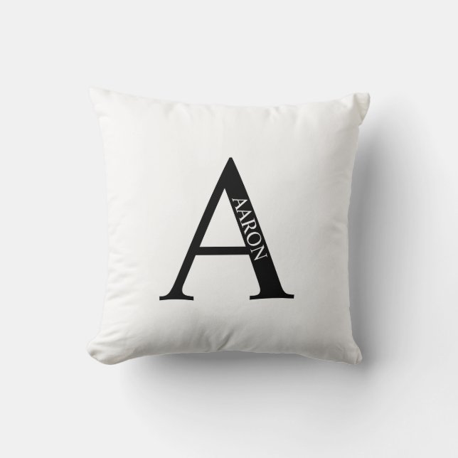Monogramme personnalisé et oreiller à lancer de no (Recto)