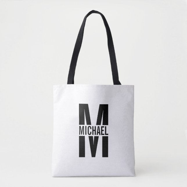 Monogramme personnalisé et Sac fourre-tout de nom (Devant)