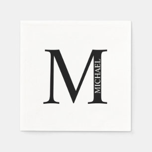 Monogramme personnalisé et serviettes en papier de