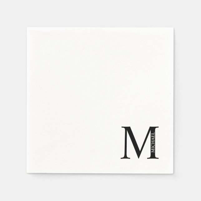 Monogramme personnalisé et serviettes en papier de (Devant)