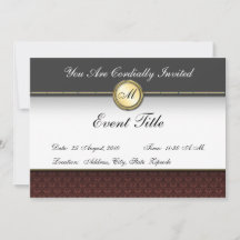 Monogramme personnalisé Fancy Formals Invitation