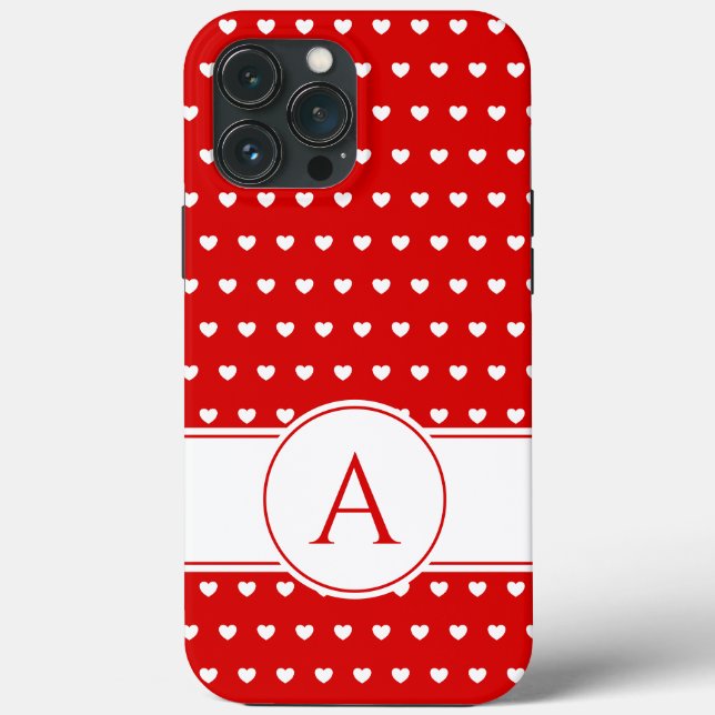 Monogramme Personnalisé Frappe coque iphone rouge  (Verso)