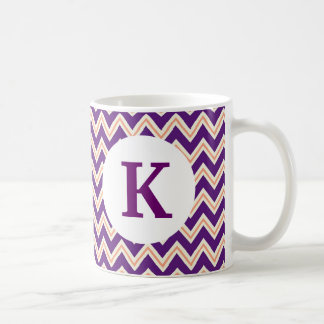 Monogramme Personnalisé Imprimé Café Mug Purple Ch