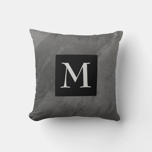 monogramme personnalisé lancer oreiller moderne gr (Recto)