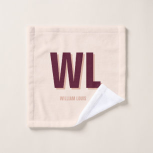 Monogramme personnalisé minimaliste rose bordeaux