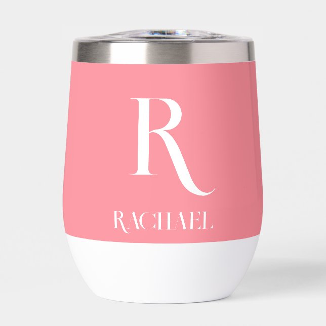 Monogramme personnalisé Moderne Design rose (Avant)