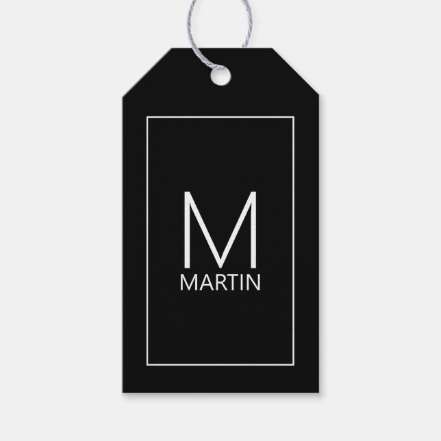 Monogramme personnalisé moderne et étiquettes cade (Devant)