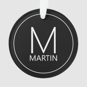 Monogramme personnalisé moderne et ornement de nom