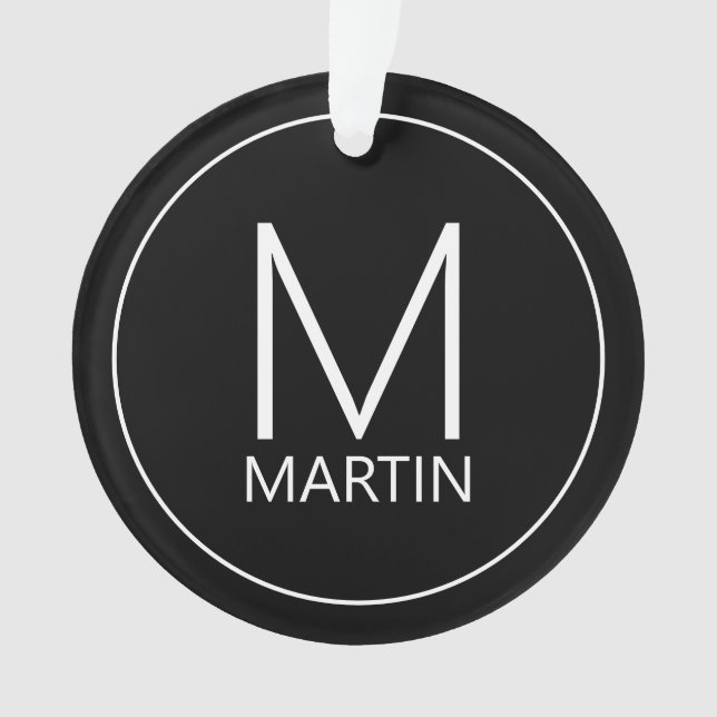 Monogramme personnalisé moderne et ornement de nom (devant)