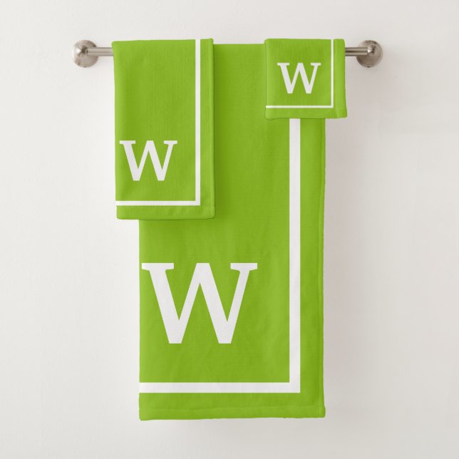 monogramme personnalisé moderne vert blanc (En situation)