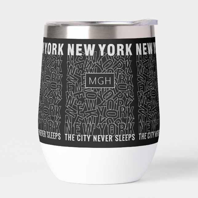 Monogramme personnalisé New York Typographie (Gauche)