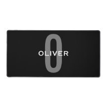 Monogramme personnalisé noir gris blanc Nom