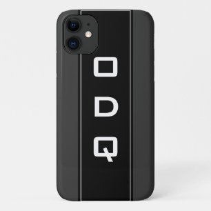 monogramme personnalisé noir iPhone 11 coque pour