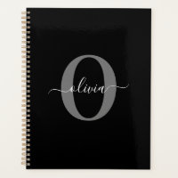 Monogramme personnalisé Nom de script noir blanc g