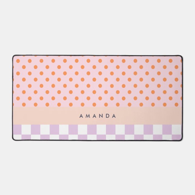 Monogramme personnalisé Pastel Polka Dot Lilac chè (Recto)