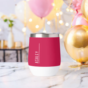 monogramme personnalisé, rose cerise