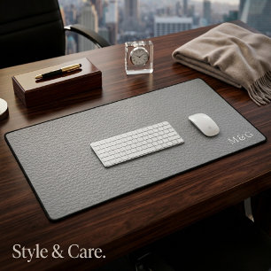 Monogramme personnalisé sur un look cuir gris élég