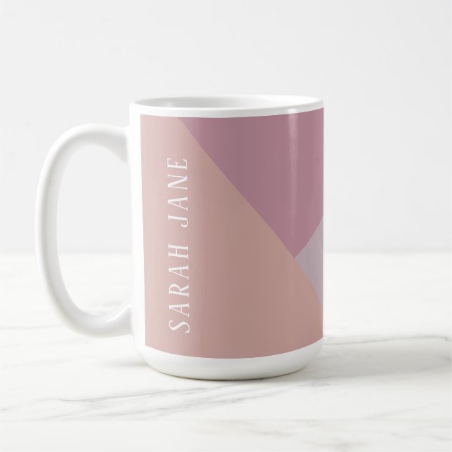 Monogramme personnalisé, tasse de café tri-ton ros (Gauche)