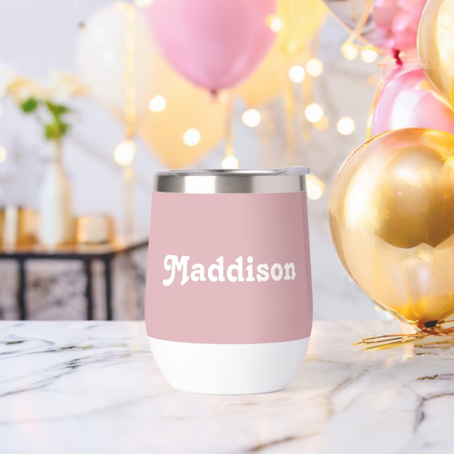 monogramme personnalisé, typographie rétro rose po (Enterrement de vie de garçon)