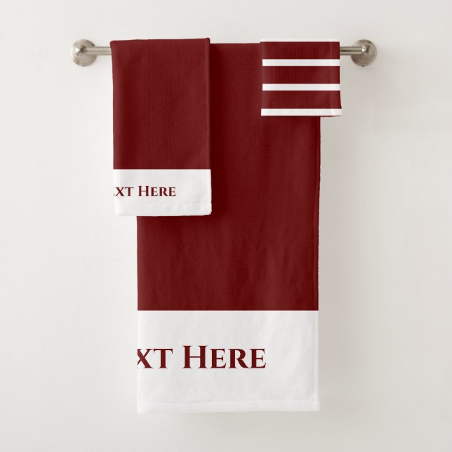 Monogramme Personnaliser Marron Bordeaux Blanc Ray (En situation)