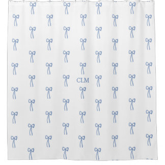 Monogramme Petit Bow Rideau de douche bleu