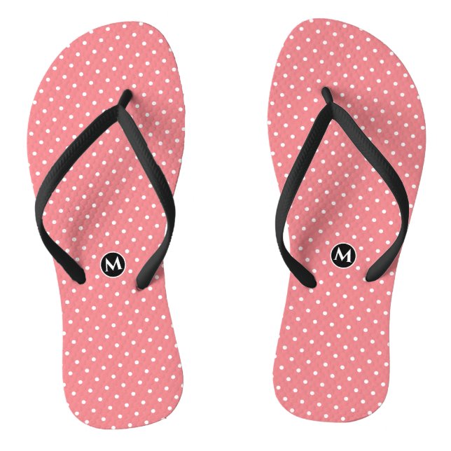 Monogramme Petites tongs Polka Point Rose (Semelle)