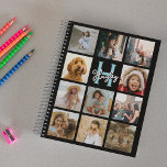 Monogramme photo à la mode Planificateur de collag<br><div class="desc">Créez votre propre photo collage personnalisé monogramme annuel planificateur. Avec 11 photos carrés de votre choix sur un arrière - plan noir qui peut être changé en n'importe quelle couleur à l'aide de l'outil "customiser plus loin". Faites un grand cadeau pour vos amis,  votre famille ou même vous-même!</div>