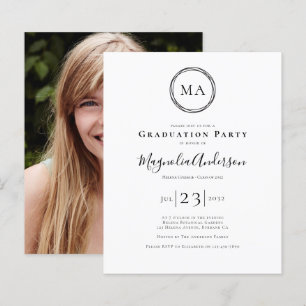 Monogramme photo BUDGET Graduation Party Invitatio