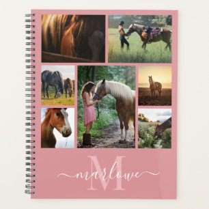 Monogramme Photo Collage rose pâle Nom