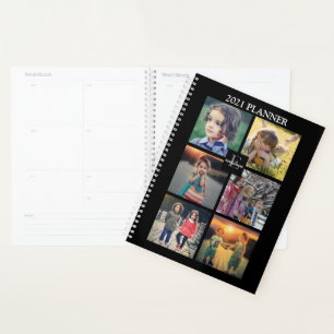 Monogramme photo de famille moderne tendance noir