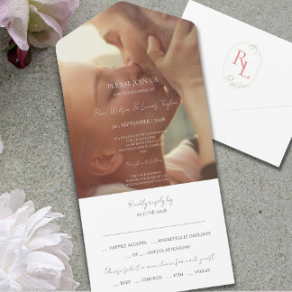 Monogramme photo en couple | Invitation de mariage