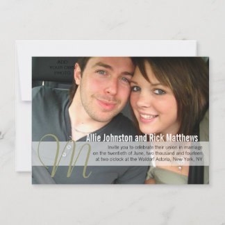 Monogramme photo moderne Invitations de mariage