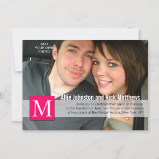 Monogramme photo moderne Invitations de mariage ro