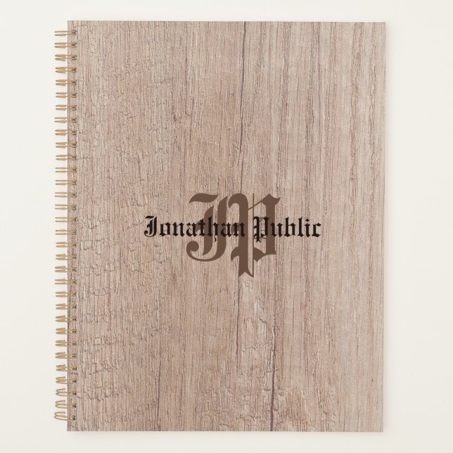 Monogramme Planche en bois Look Vieux Modèle de sc (Devant)