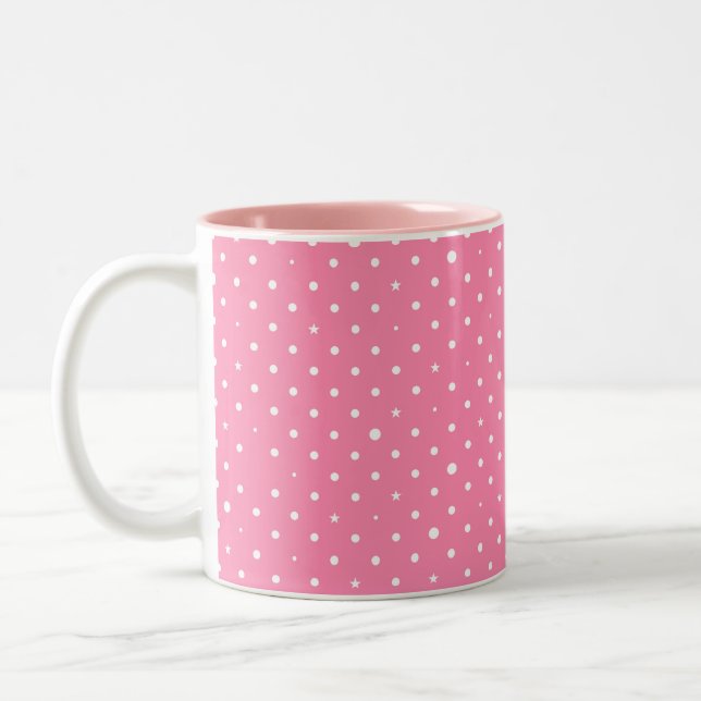 Monogramme Points colorés Élégant Mug Deux Tons (Gauche)