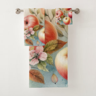 Monogramme Pommes de chute en couleurs pastel aqua