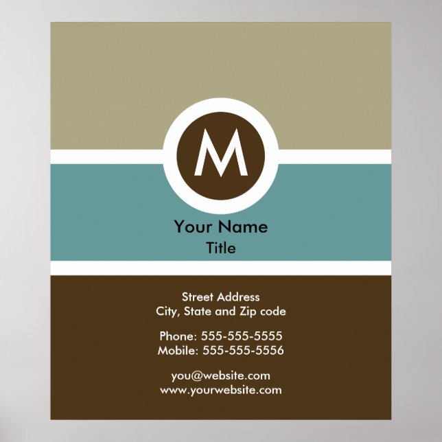 Monogramme Poster d'affaires-36x42 (Devant)