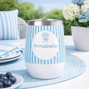 Monogramme Prépa Rayure Bleue Blanche Fantaisiste