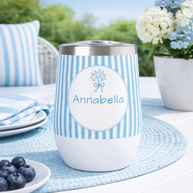 Monogramme Prépa Rayure Bleue Blanche Fantaisiste (Créateur téléchargé)